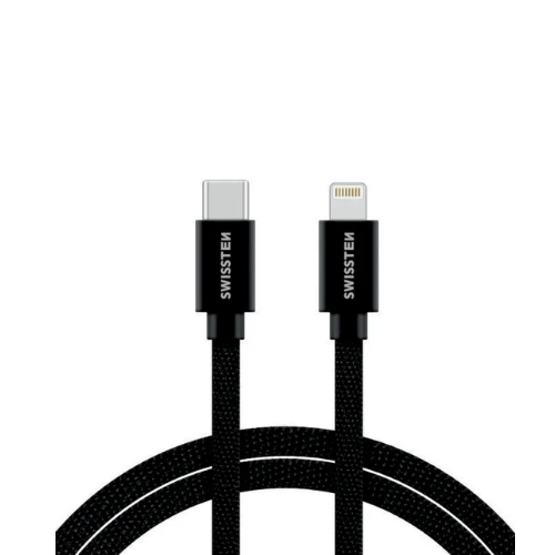 Data Cable Swissten Textile Usb-C  Lightning 1.2 M  Black