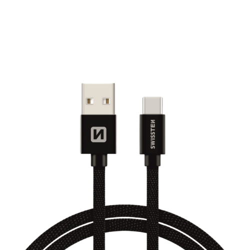 Data Cable Swissten Textile Usb  Usb-C 1.2 M  Black